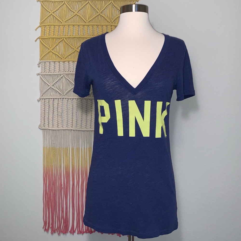 PINK Victoria’s Secret purple/neon green t-shirt